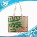 380gsm Fashion Promotion Custom Cheap Handle Shopping Jute Bag
